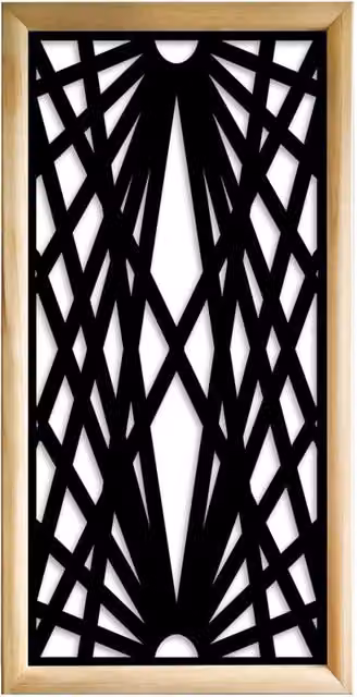 Moduli Decorativi LASER Signorbit in Legno e PVC, Colore Nero, L: 73 cm, H: 148 cm, P: 6,4 cm