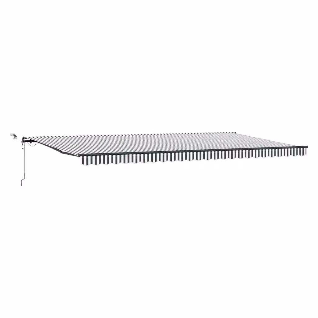 vidaXL Tenda Retrattile Automatica con LED e Telecomando, Antracite e Bianco, L 600 x P 300 cm – 2