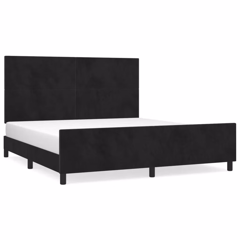 Giroletto vidaXL in Velluto Nero per Adulti L/P/H: 203 x 160 x 128 cm – 2