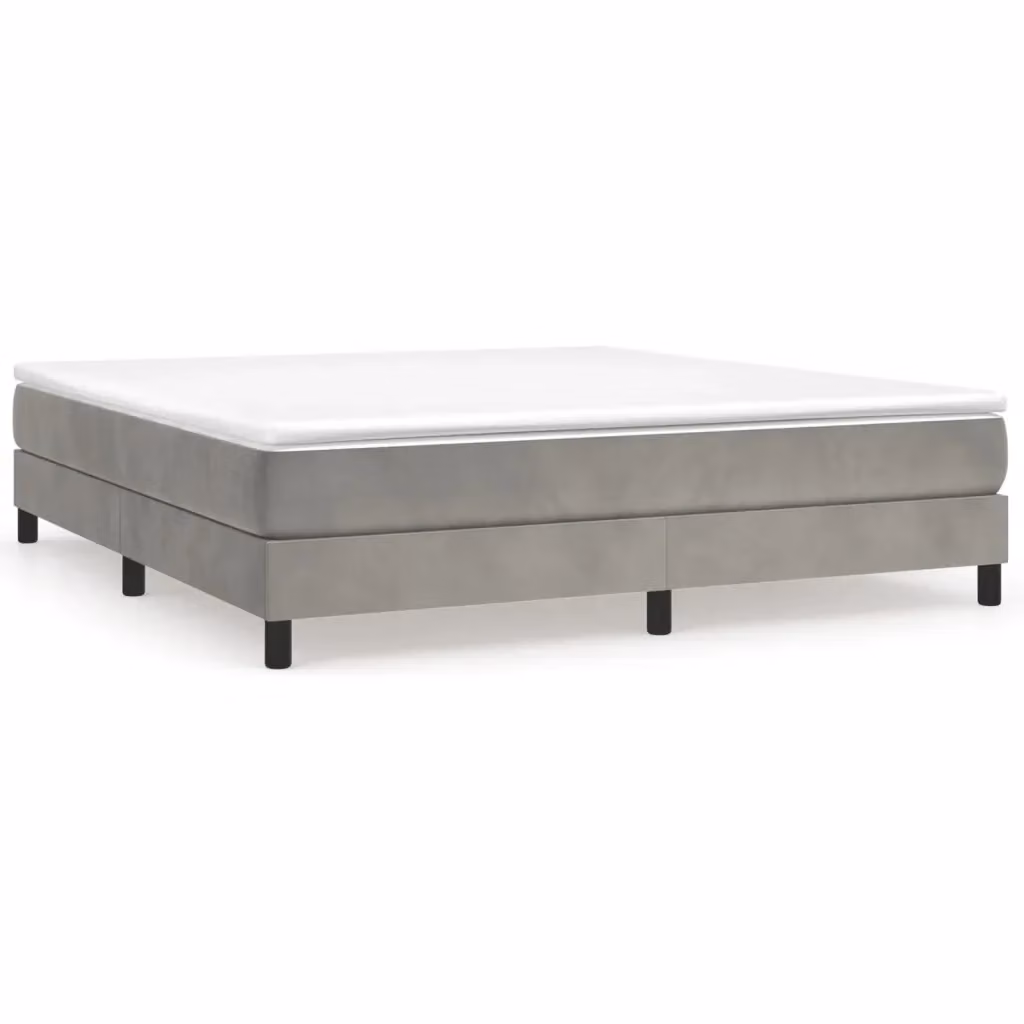 Letto Ibrido con Materasso e Struttura Imbottita in Velluto Grigio e Bianco vidaXL L: 180 cm, P: 200 cm, H: 203 cm – 2