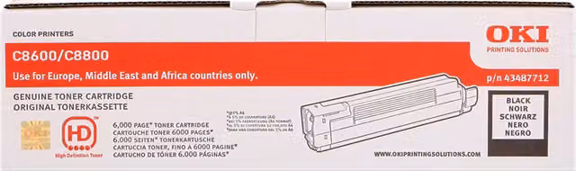 ORIGINAL OKI toner nero 43487712 C8600 ~6000 Seiten
