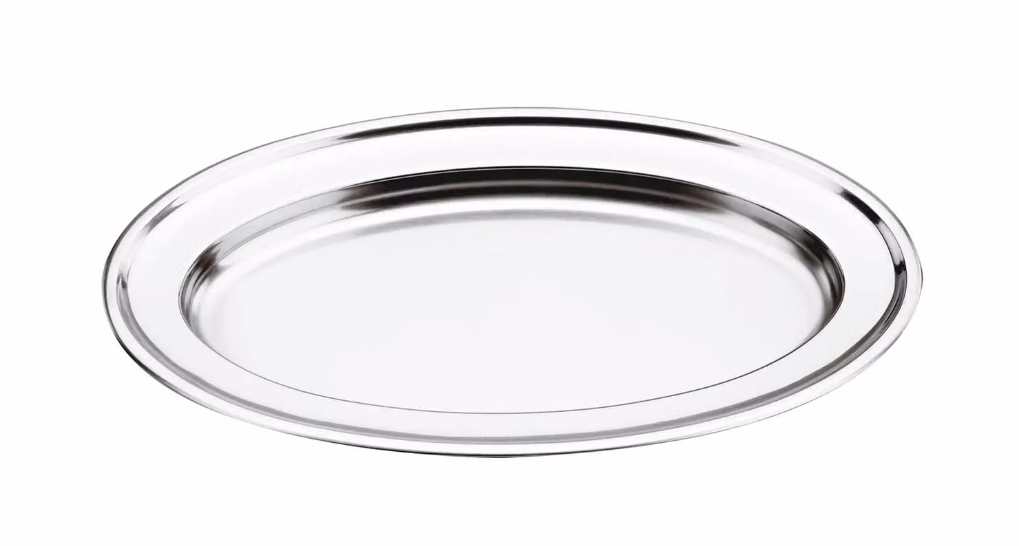 Vassoio Ovale Con Bordo Cm 46 Linea 663 AK Inox