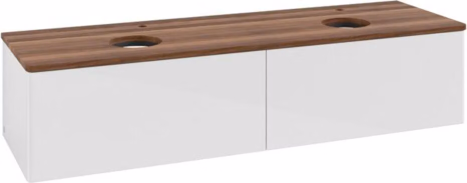 V&B Mobiletto senza struttura frontale, con illuminazione Antao 160x50cm, HL, WBP w. wal, glo wh. Lac
