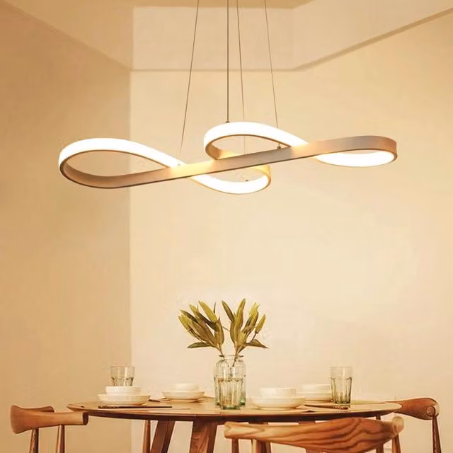 Lampada a sospensione LED ZMH bianca moderna, dimmerabile con telecomando e altezza regolabile, ideale per sala da pranzo, soggiorno o ufficio