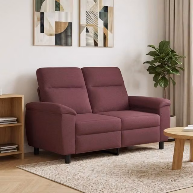Divano moderno viola vidaXL con struttura in metallo e rivestimento in tessuto, L: 158 cm, P: 90 cm, H: 95 cm