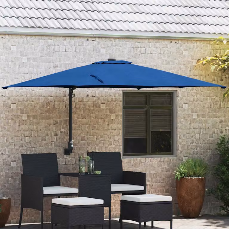 Ombrello da giardino cantilever vidaXL blu in poliestere e acciaio L: 248,5 cm, P: 247,5 cm, H: 160 cm