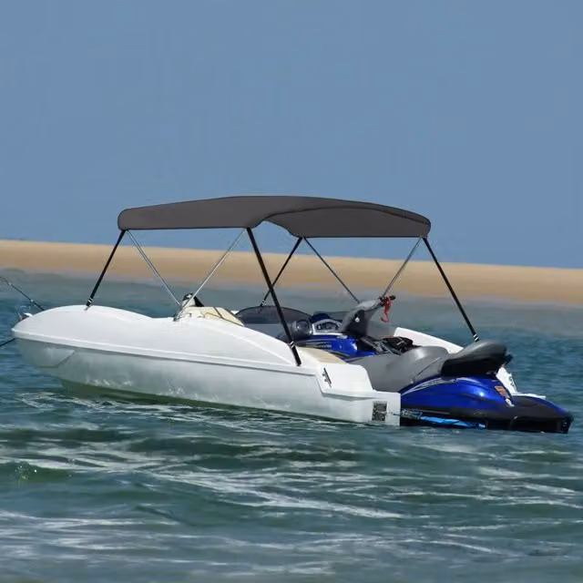 Bimini di Prua con Tendalino a 2 Archi-Tenda da Sole per Bimini di Prua Antracite 180x150x110 cm