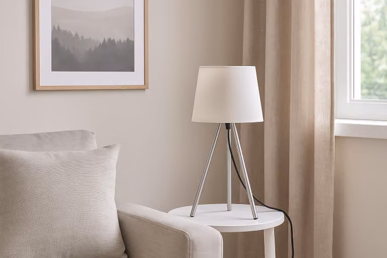 Braytron Lampada laterale a 3 gambe 48 cm attacco E27 Moderna con paralume Lampada da terra per soggiorno Bianco