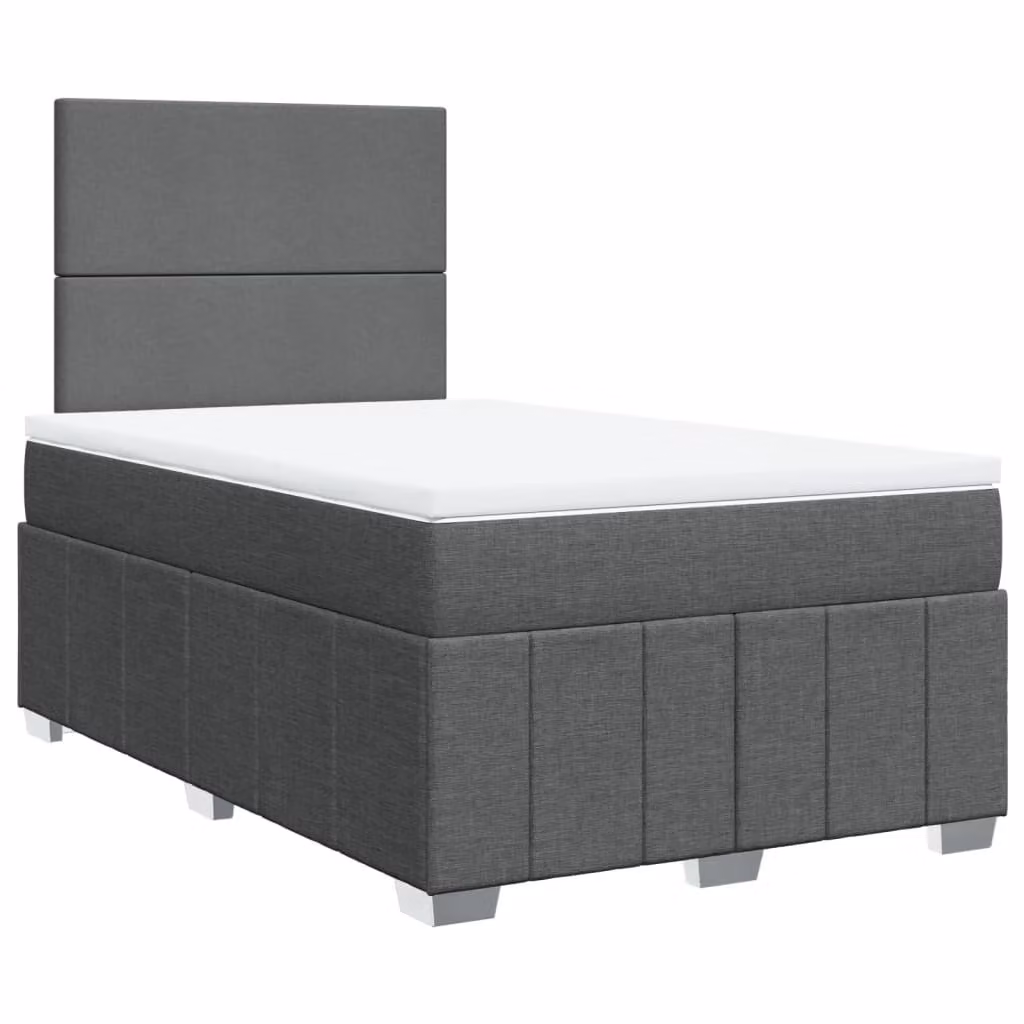 Giroletto a Molle con Materasso Grigio Scuro 120x190cm Tessuto