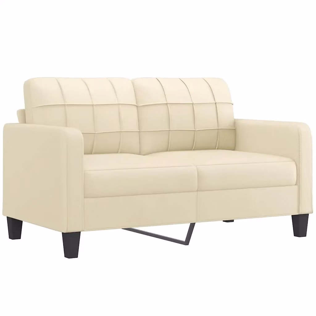 Divano a 2 posti moderno VIDAXL in similpelle beige con struttura in metallo per il tuo soggiorno – 2