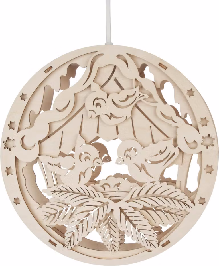 Immagine per finestra Casetta per uccelli con illuminazione elettrica 25x25x6 cm NUOVA