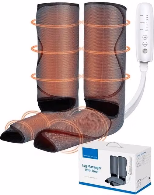 Apparecchio di massaggio per gambe senza fili - Apparecchio di compressione aereiforme con dispositivo ricaricabile - 3 modalità e 3 intensità per alleviare la fatica - regalo - dono di Natale