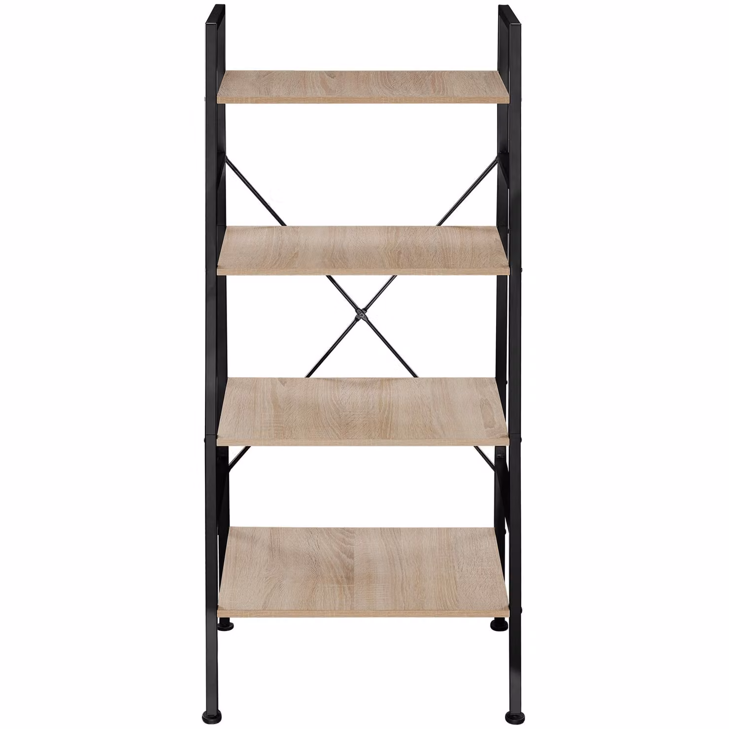 Scaffale a scala Newcastle Tectake in stile industriale, legno rovere Sonoma e metallo, marrone, L: 35.5 cm, P: 15.0 cm, H: 139.0 cm – 3