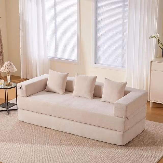 Divano modulare con chaise longue - Xylo - Velluto costato, 5 cuscini, gambe in metallo