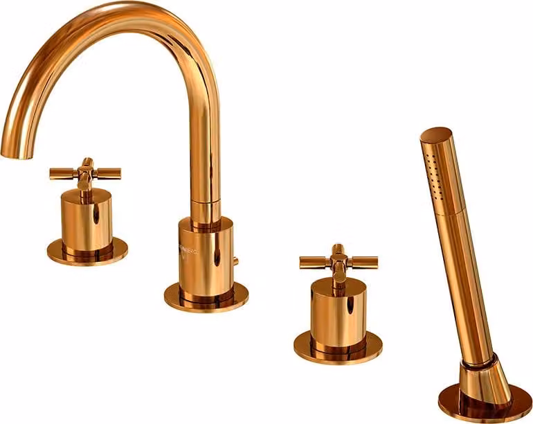 Steinberg Série 250 robinetterie de baignoire, 4 trous, pivotant, montage sur bord de baignoire, saillie 192 mm, 2502400RG, 2502400RG