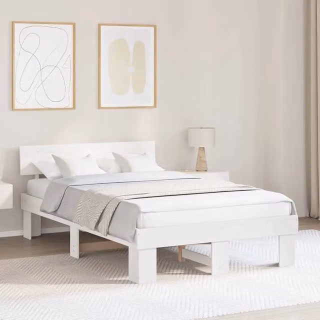 Struttura letto in pino massello bianco vidaXL L/P: 140 x 190 cm