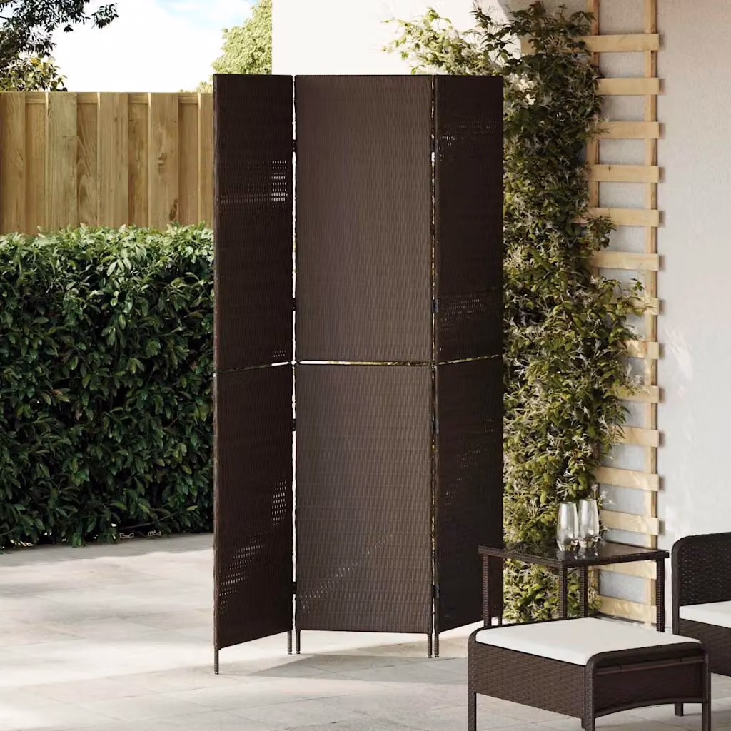 Divider per stanze vidaXL in rattan marrone L: 146 cm, H: 180 cm