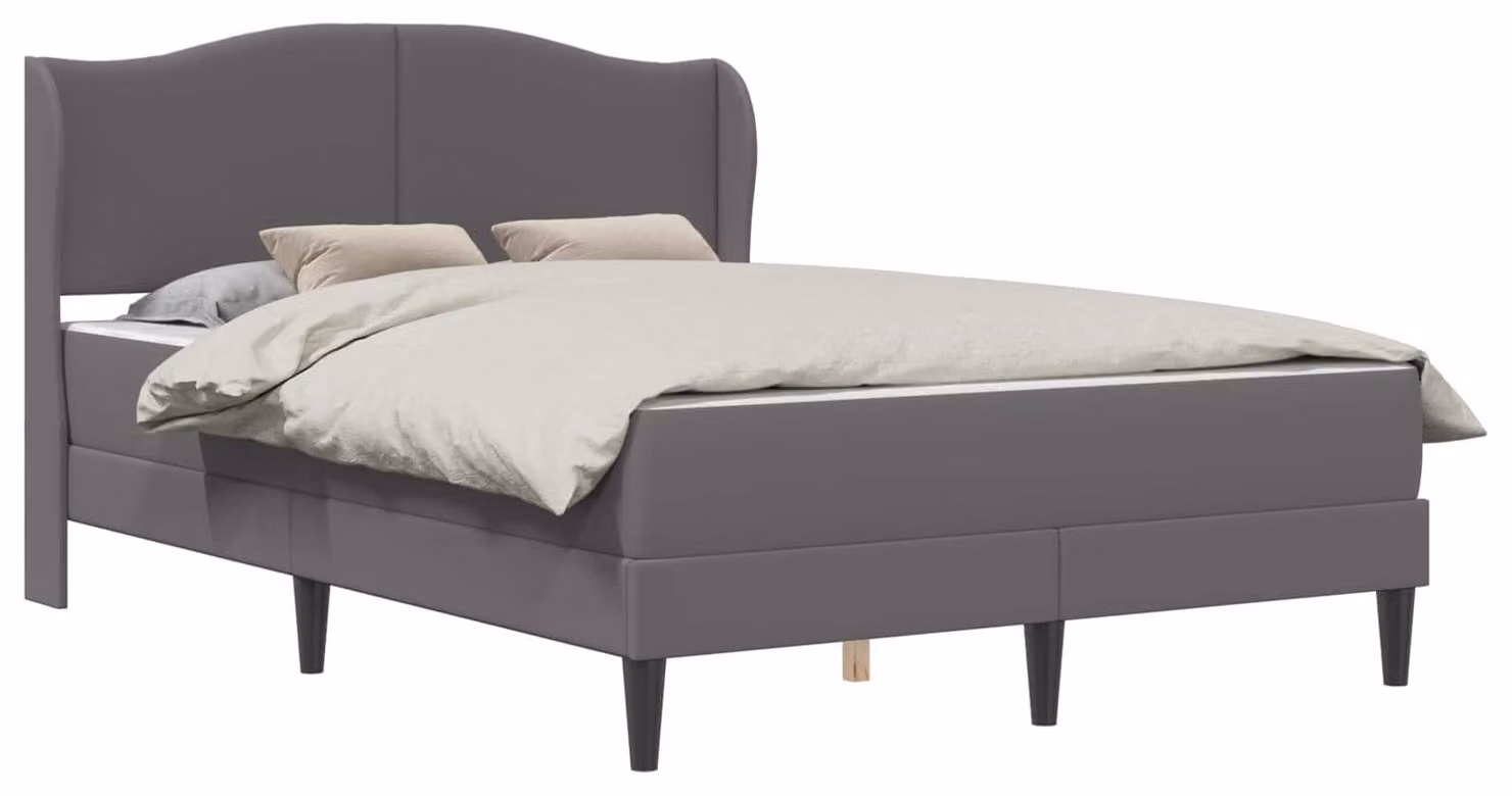 Struttura del letto con testiera Grigio 160 x 200 cm Pelle finta