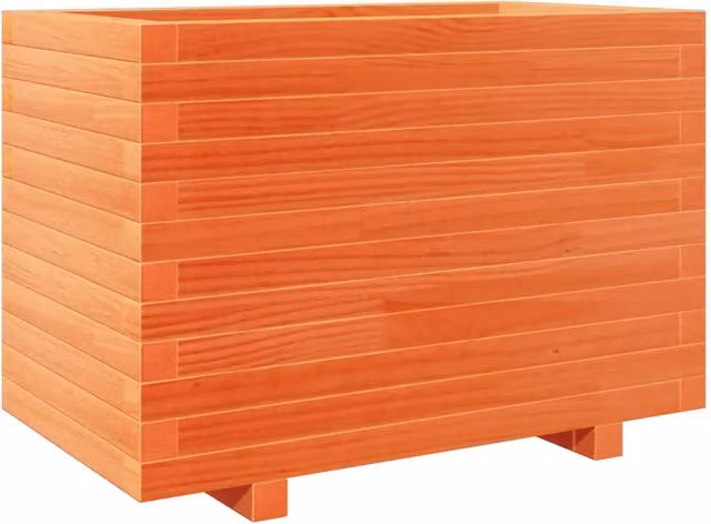 Fioriera | Cassetta per fiori | Vaso Giardino Marrone Cera 70x40x49,5cm Legno Massello Pino