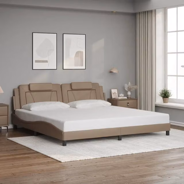 Giroletto Viana senza Materasso Cappuccino 200x200cm Similpelle 3208121