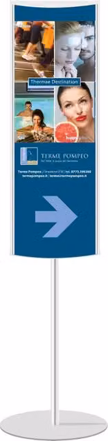 Mini Totem bifacciale in alluminio argento con stampa inclusa Top Eventi Store L/P/H: 30 x 30 x 60 cm – 1