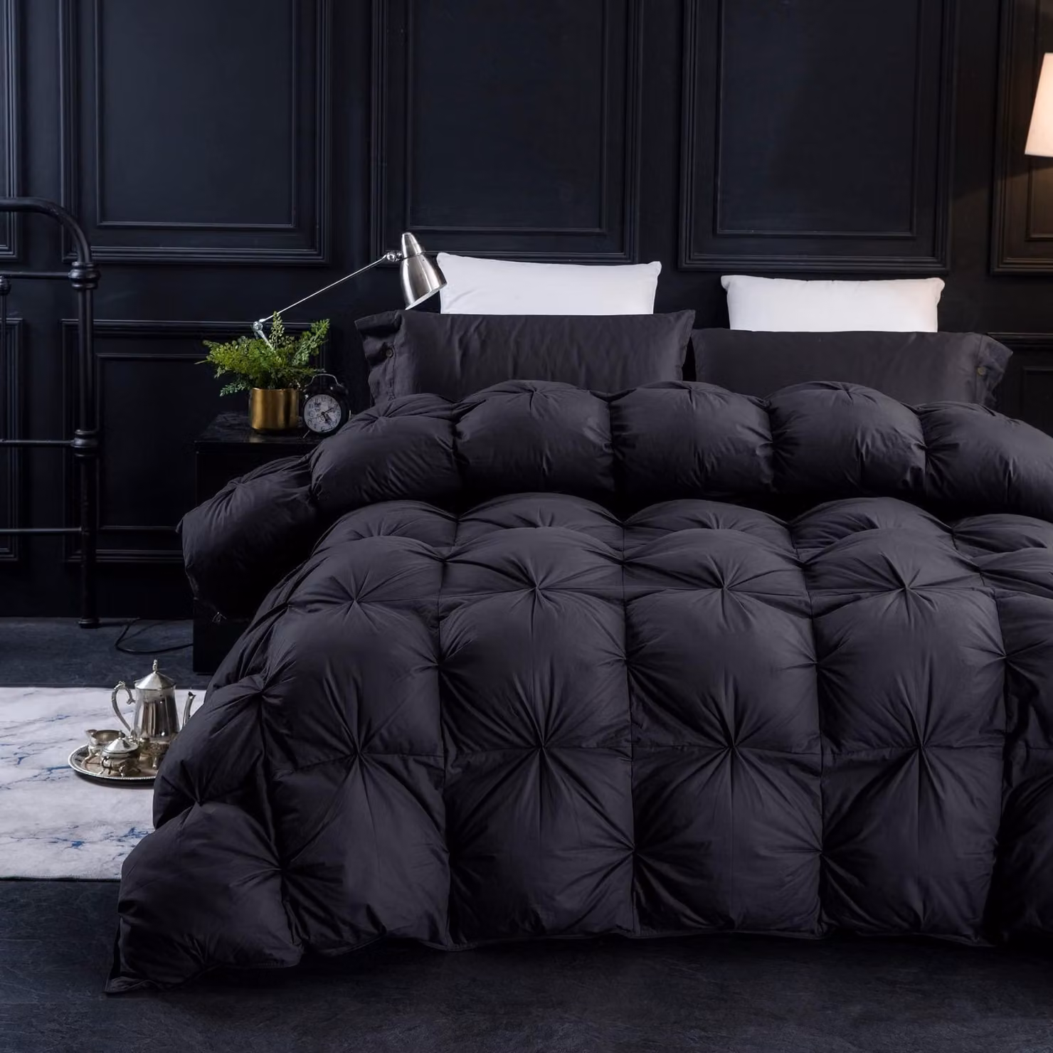 Coperta matrimoniale, imbottitura 75% piume / 25% ovatta, tessuto in cotone 1200 TC, dimensioni 172x229 cm