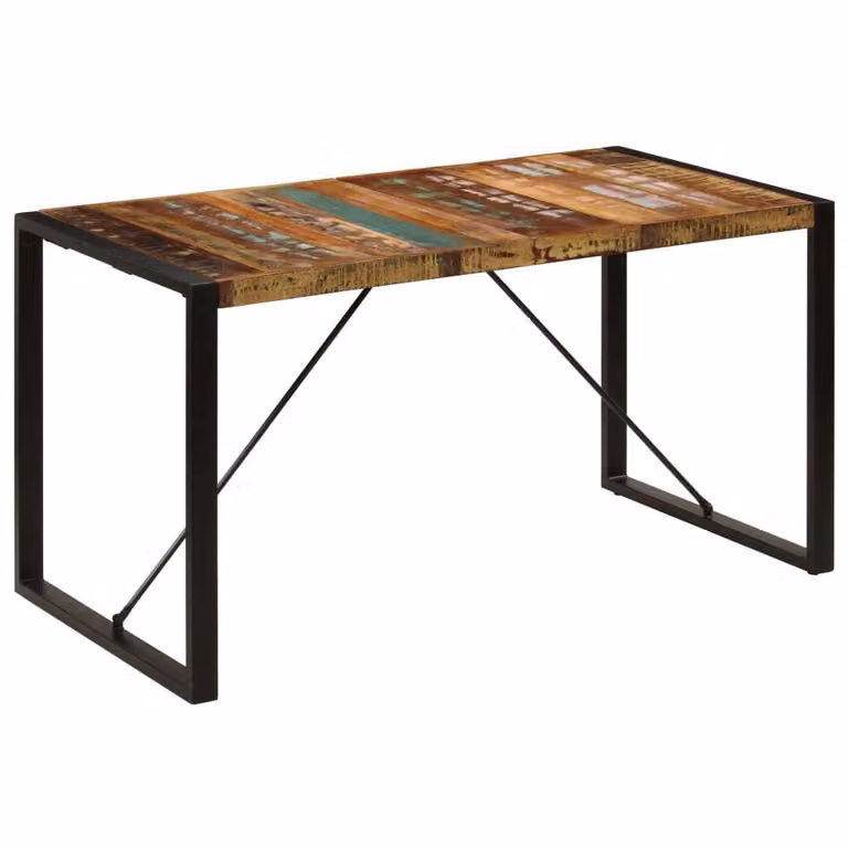 The Living Store Tavolo da pranzo 140x70x75 cm in legno massiccio antico