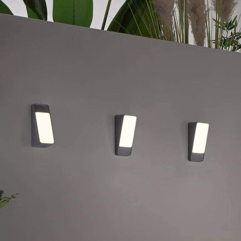 INTEC Applique da esterni a LED Coupe, Nero, Alluminio, Moderno, Applique LED da esterni