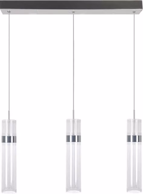Lampada sospensione Ambiente cromata e trasparente con LED CCT 6W