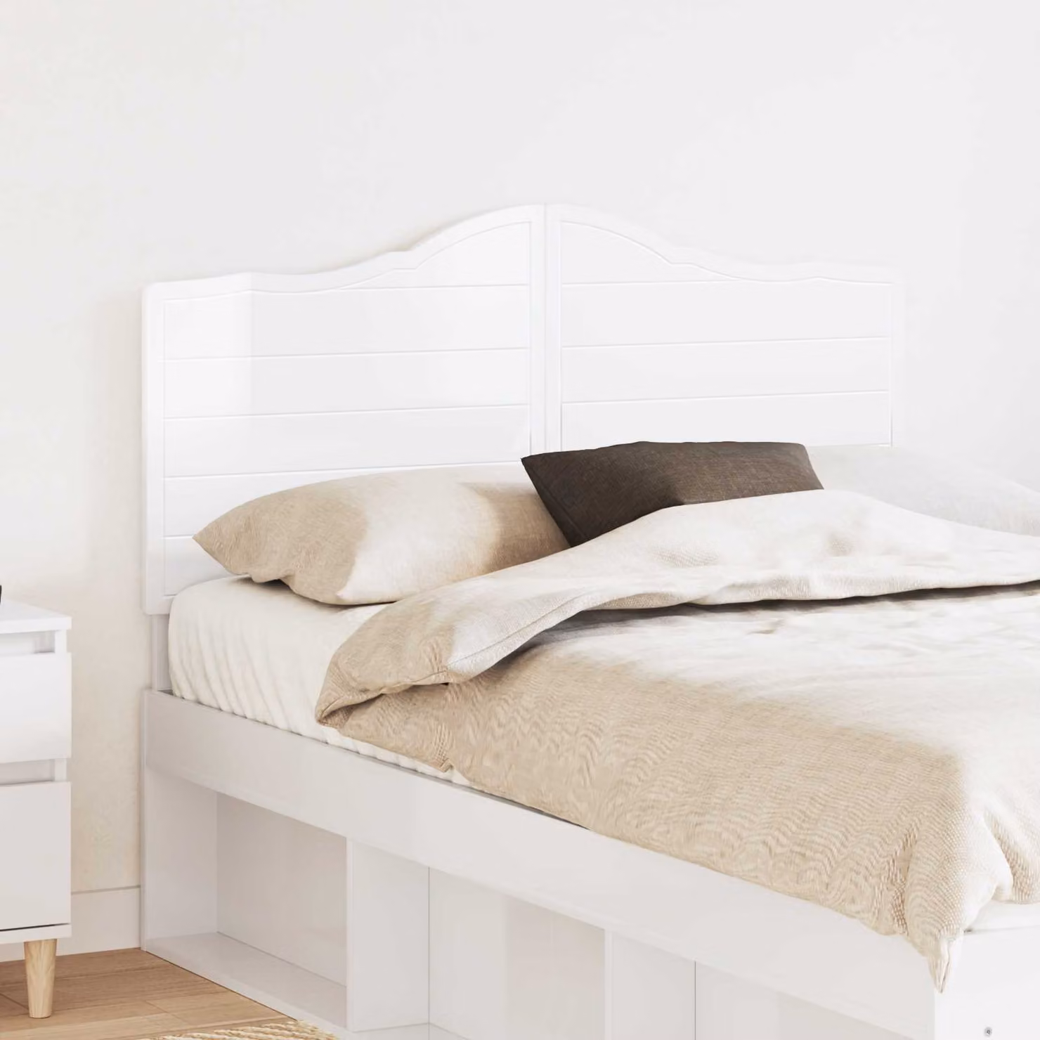 Testiera per letto moderna vidaXL in legno ingegnerizzato bianco lucido