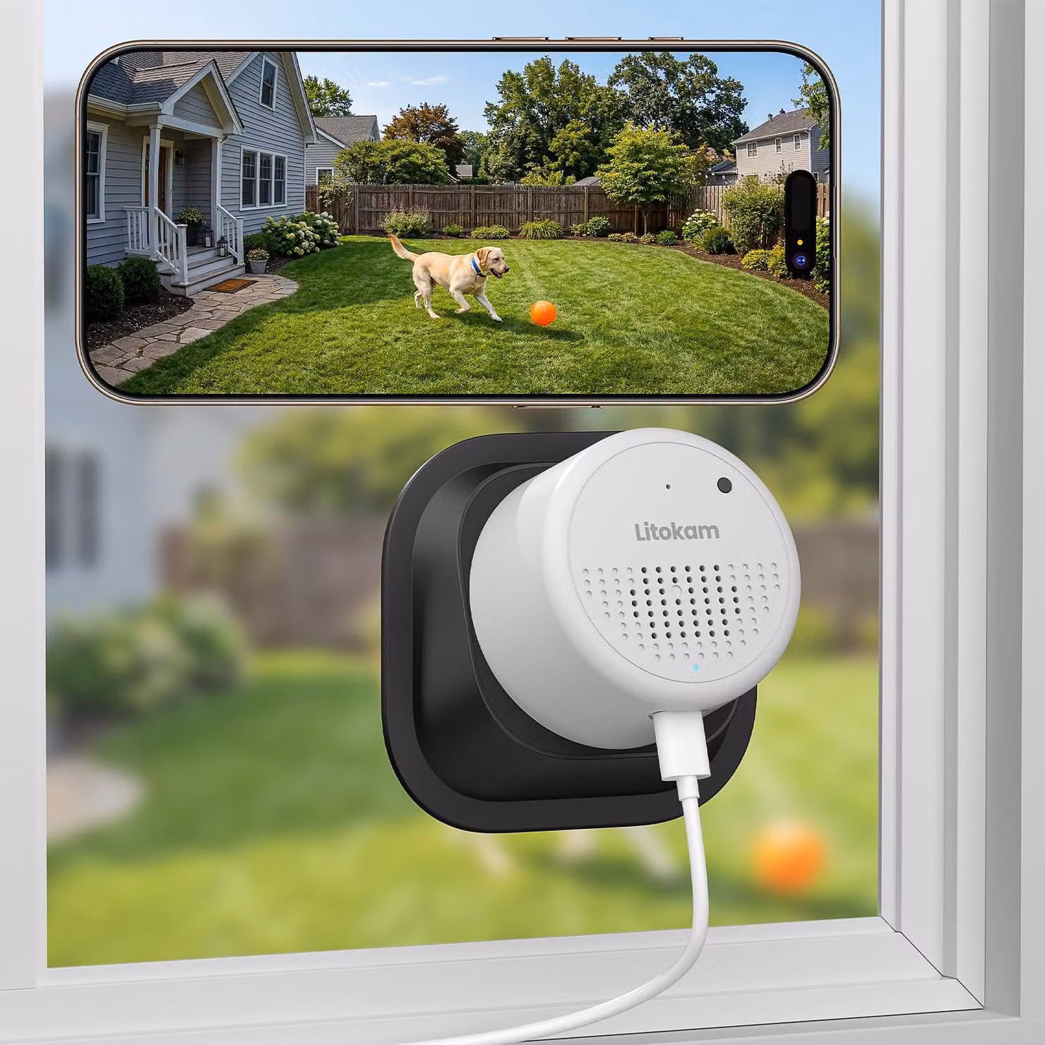 Telecamera di sicurezza per finestra esterna wifi - 3MP 2K - Con staffa - 2,4 GHz e 5 GHz