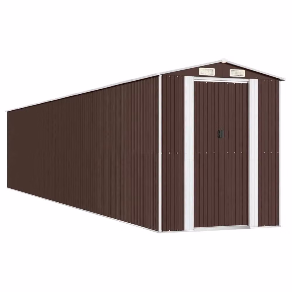 Capanno da giardino moderno in acciaio zincato impermeabile marrone scuro L: 1021 cm, P: 192 cm, H: 223 cm – 2