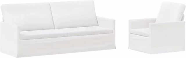 Set di 2 divani moderni vidaXL in tessuto bianco per soggiorno