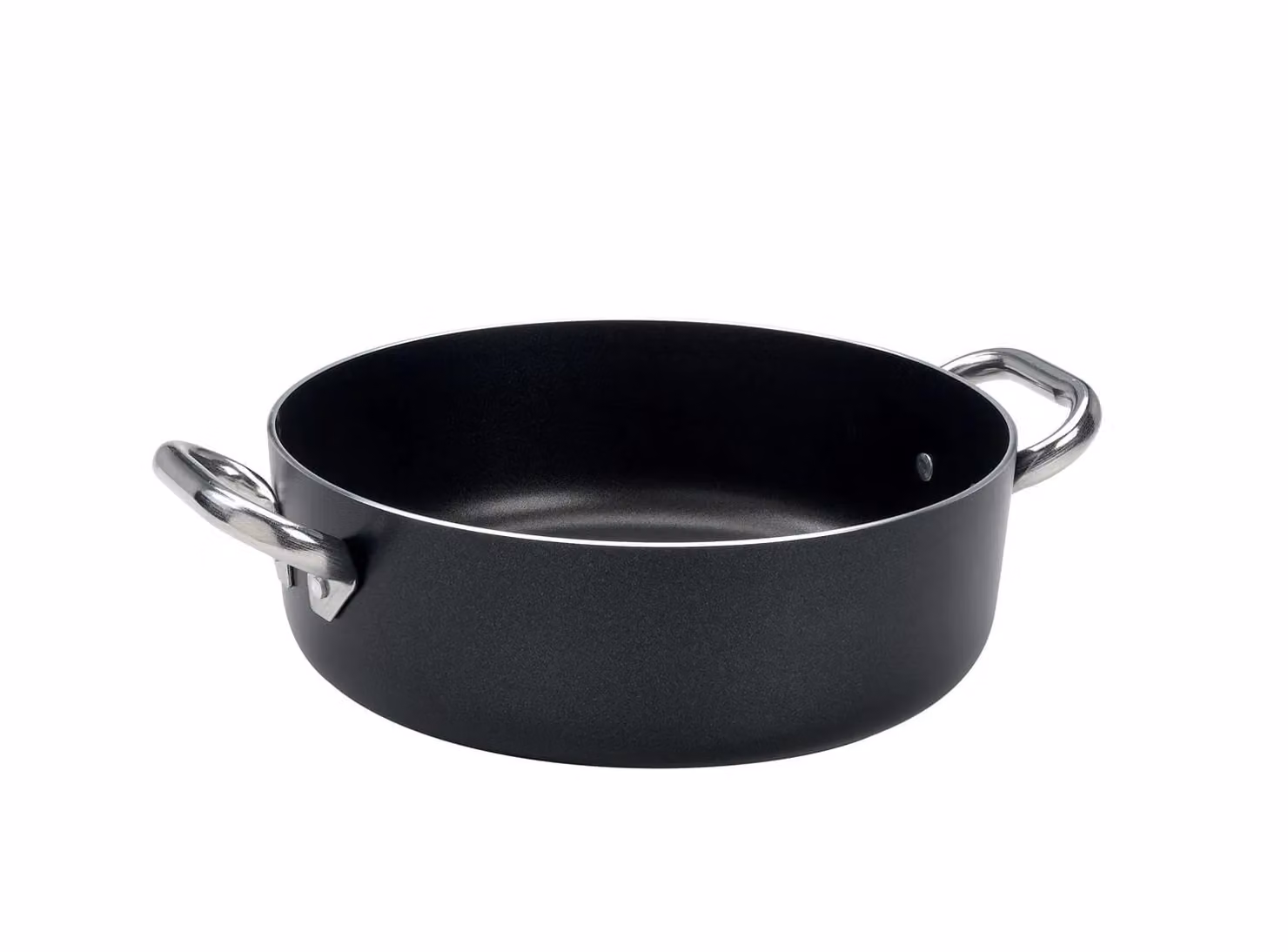 Casseruola Bassa AlBlack in alluminio antiaderente 3mm con due maniglie, diam. 32cm