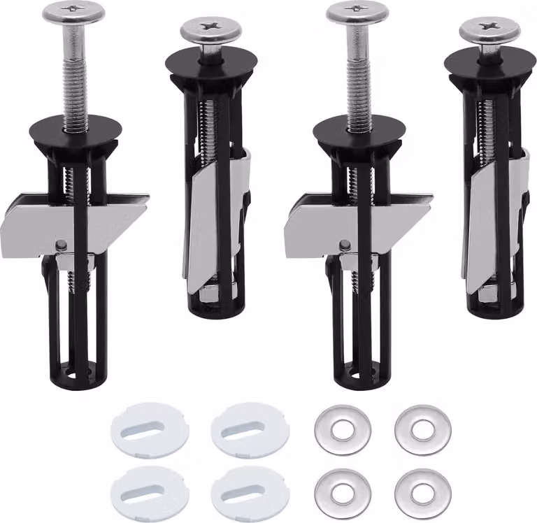 Set di fissaggio per sedili WC - 4 bulloni universali per sedili WC e viti in acciaio inossidabile - facili da installare - per cerniere e sedili