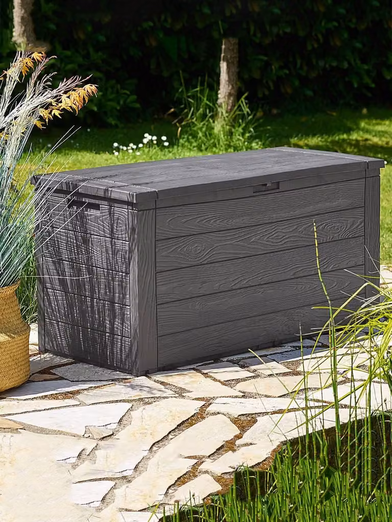 Baule portaoggetti da giardino, antracite, 280 l, 116 x 43 x 55 cm
