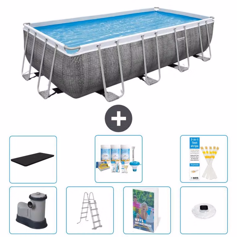 Bestway Power Steel, piscina rettangolare - 549x274x122 cm - 6 pezzi, modello S576