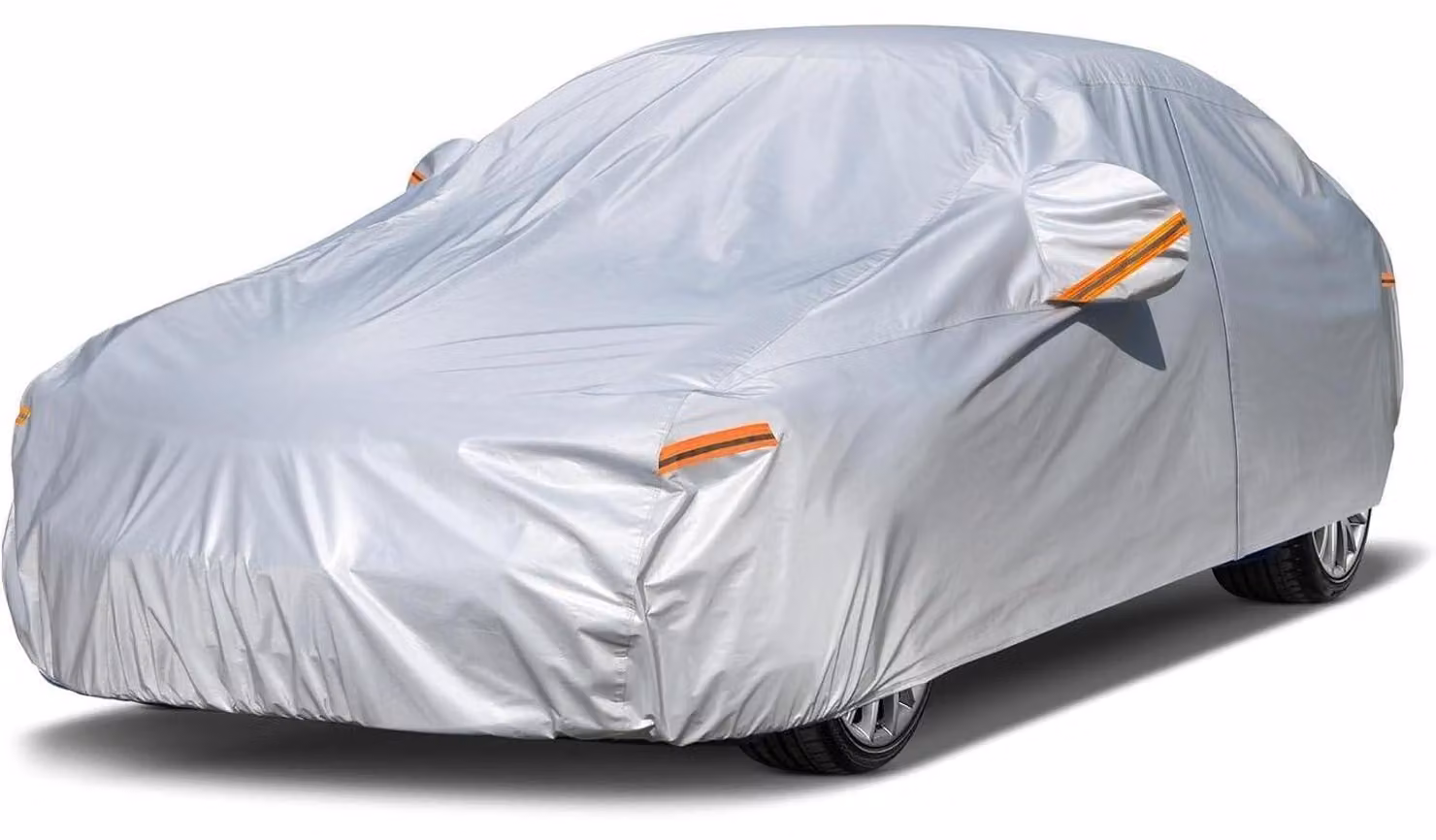 Copertura per auto, 6 strati, impermeabile e traspirante, adatta a berline e station wagon, lunghezza 470-490 cm, colore argento