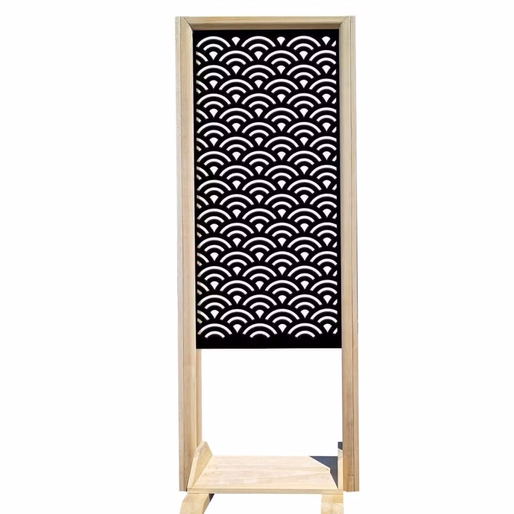 Paravento modulabile SUNNY Signorbit in legno e PVC, colore nero, L: 70 cm, H: 190 cm – 2