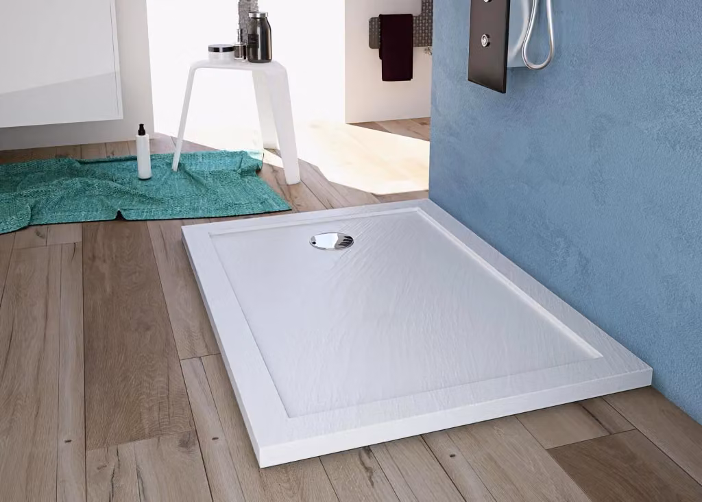 Piatto doccia rettangolare Fosterberg Floret in acrilico bianco antiscivolo L: 140 cm, P: 80 cm – 2
