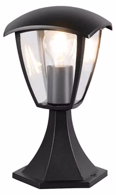 Lampada da zoccolo per esterni, alluminio, nero, E27, IP44, H 30 cm