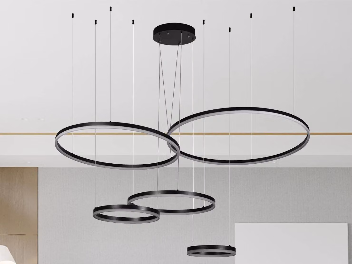 Lampada a sospensione a LED con telecomando, 220W