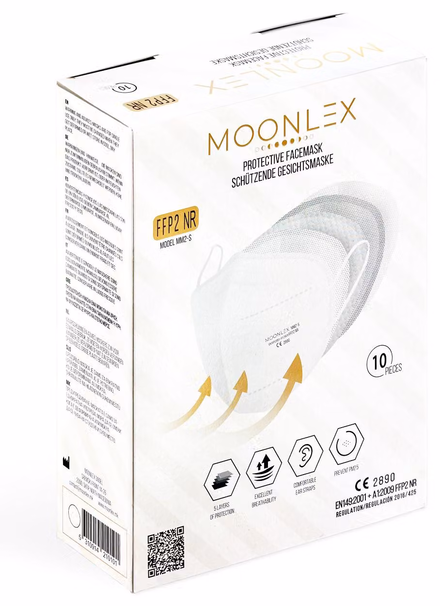 Moonlex Ffp2 maschera Ce2890 5 veli confezionati singolarmente 10 pz