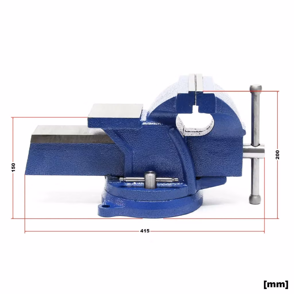 Morsa da officina professionale con ganasce da 150 mm, rotazione 360 gradi e incudine da 152,4 mm, disponibile in nero o blu – 2