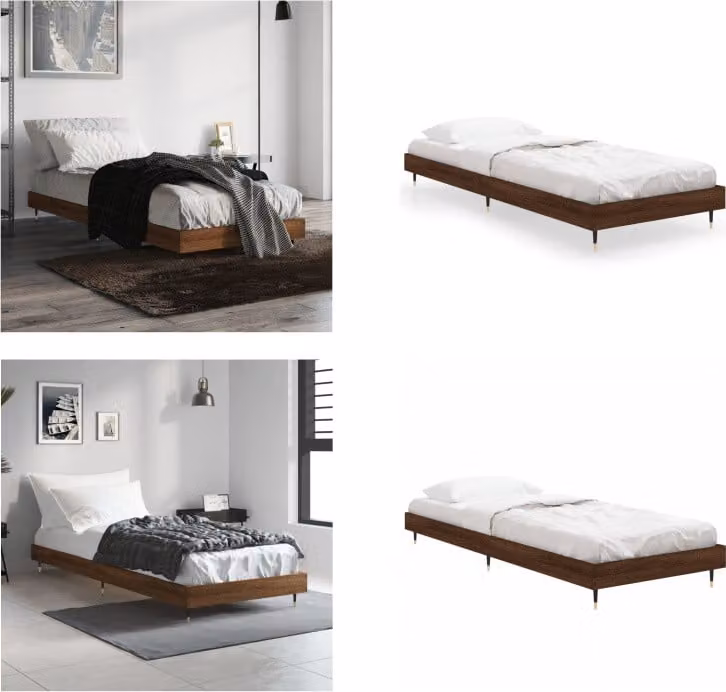 vidaXL Struttura per letto in rovere marrone 75x190 cm - Struttura per letto - Struttura per letto - Telaio per letto - Telaio per letto - Letto