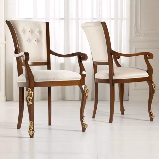 Capotavola intagliato in legno imbottito Mobili 2G color noce con foglia oro L: 101 cm, H: 62 cm, P: 6 cm