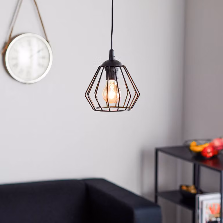 Lampada a sospensione Agat HELAM, dimmerabile, Nero, Soggiorno / Sala da pranzo, Metallo, Moderno, Lampada a sospensione