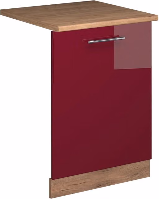 Pannello frontale per lavastoviglie Fame-Line Vicco, colore Bordeaux lucido e Rovere dorato, Larghezza: 60 cm