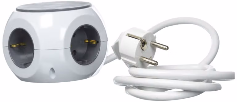 Presa di corrente cubo 3xSchuko, 3xUSB 1,4m bianco 30023