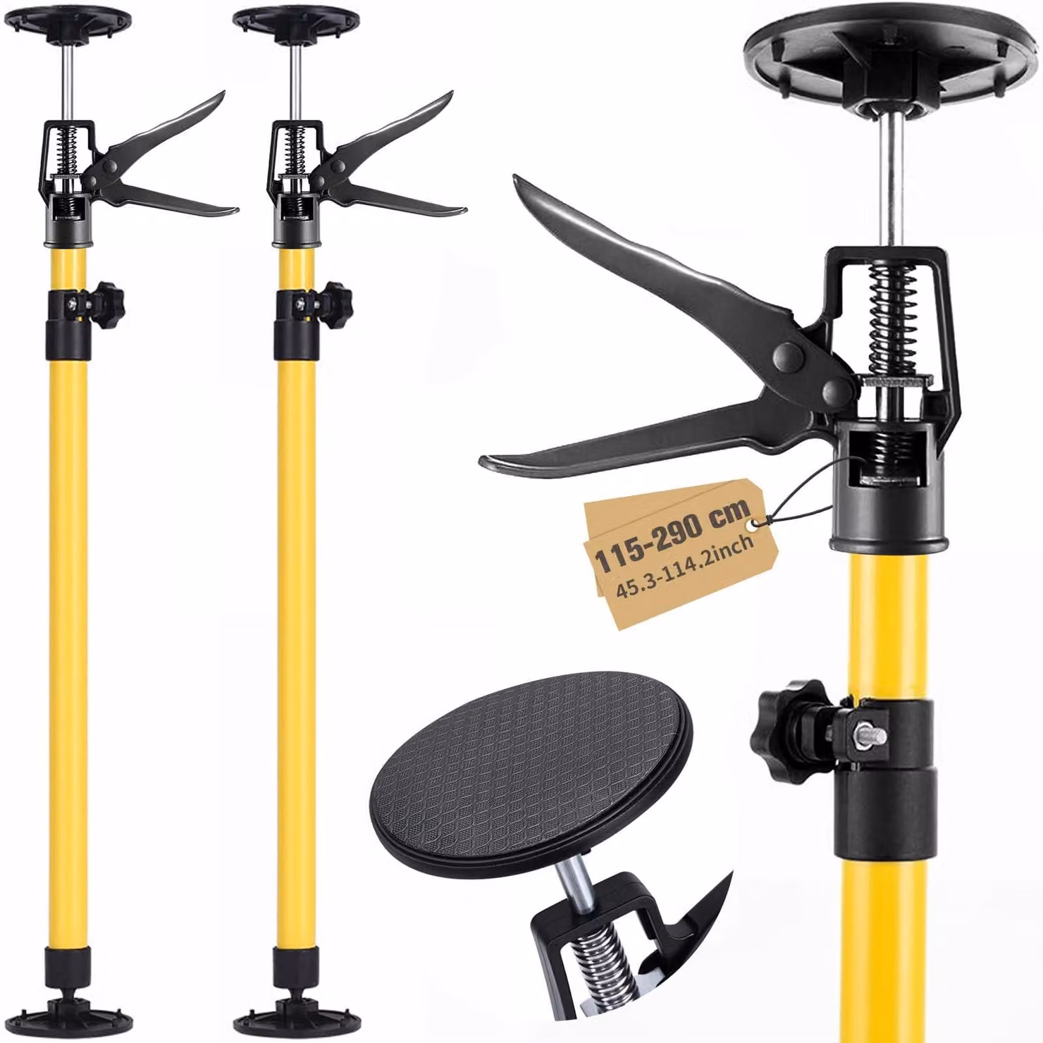 Elzusha - Set di 2 supporti regolabili per soffitto con staffa